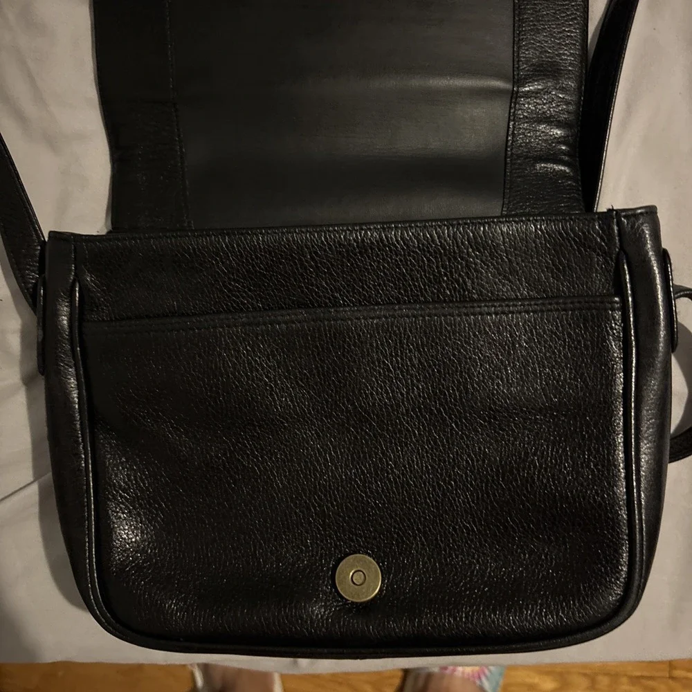 Vintage Linda Allard, Ellen Tracy Black Shoulder Strap Women's Leather‎  Purse